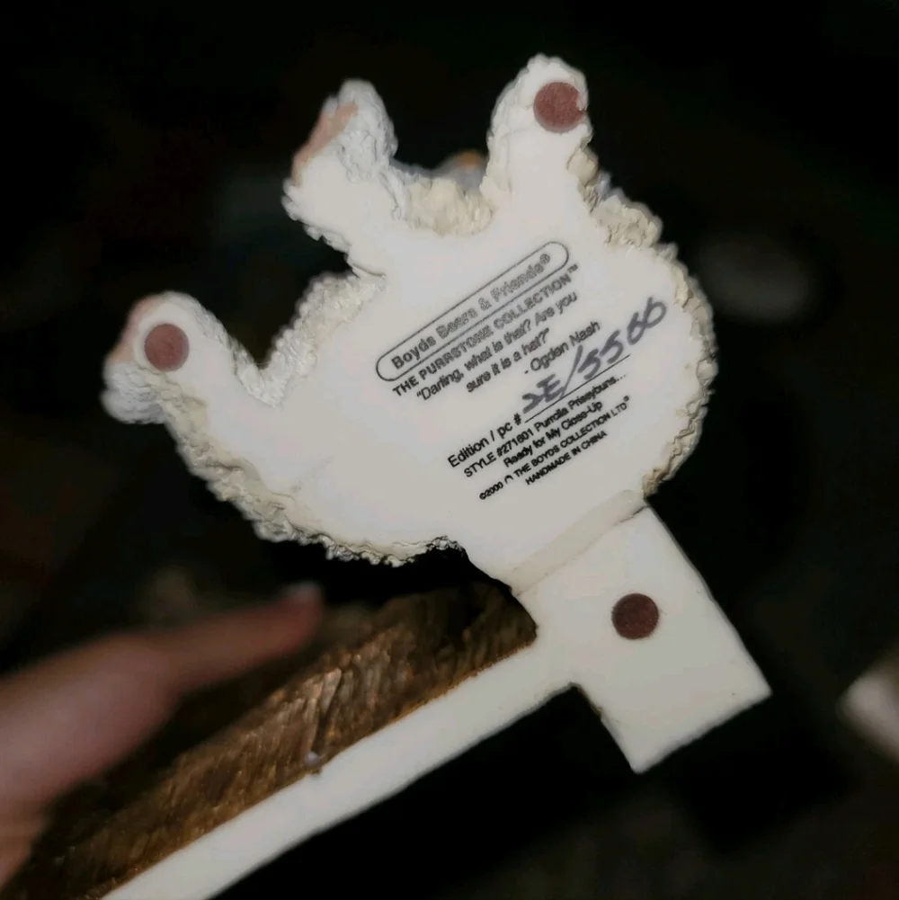 Boyds Bears & Friends Charming Brown & Cream Bunny Picture Frame & Cat Figure